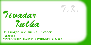 tivadar kulka business card